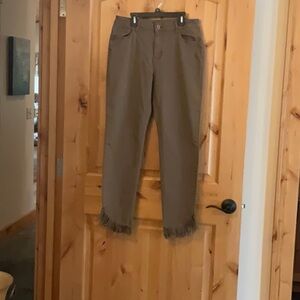 Fringe Hem Brown Jeans